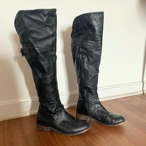 Steve Madden black leather OTK over the knee ridin
